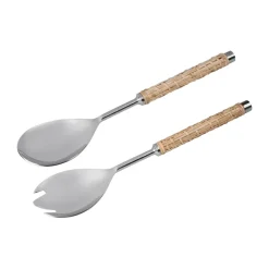 ERNST Cubiertos De Ensalada<Cubiertos de ensalada con mango trenzado, 2 piezas, Alga marina, 28 cm Beige