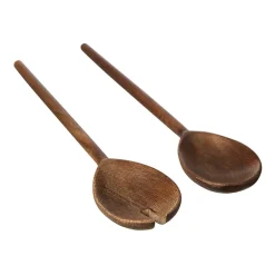 ERNST Cubiertos de ensalada madera de mango 2 piezas, oscuro Marrón New