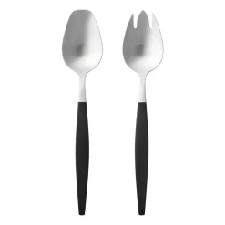Gense Cubiertos ensalada Focus de Luxe, set de 2 PlateadoNegro New