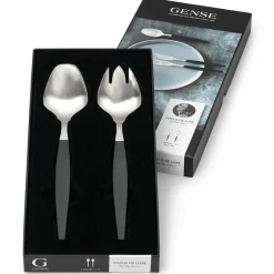 Gense Cubiertos ensalada Focus de Luxe, set de 2 PlateadoNegro New