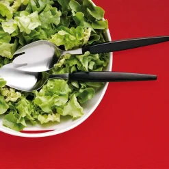 Gense Cubiertos ensalada Focus de Luxe, set de 2 PlateadoNegro New
