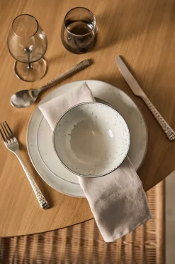 Broste Copenhagen Cuberterías Combinadas<Cubiertos Hune 16 piezas, Brushed satin hammered Plateado