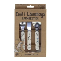 Rätt Start Cubiertos Infantiles<Cubiertos infantiles Emil i Lönneberga 3 piezas, Blanco Multi