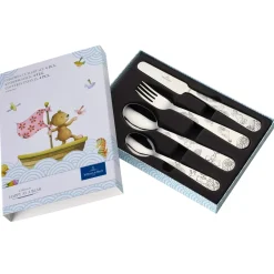 Villeroy & Boch Cubiertos infantiles Happy as a Bear 4 piezas, acero inoxidable Plateado Sale
