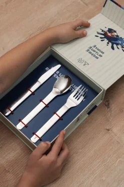 Vargen & Thor Cubiertos infantiles Lupo Emil 9 piezas, Plata Plateado