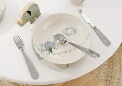 Villeroy & Boch Cubiertos infantiles Walk like an Elephant, 4 partes, Acero inoxidable Plateado Discount
