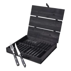 Gense Cuchillos Para Carne|Cuberterías Combinadas<Cubiertos Old Farmer Black 12 piezas, 12 cubiertos PlateadoNegro