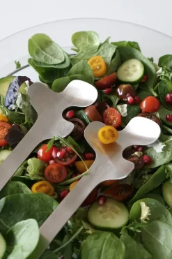 Born In Sweden Cubiertos para ensalada Leaf, Brushed Steel Plateado Sale