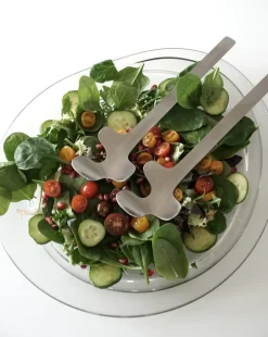 Born In Sweden Cubiertos para ensalada Leaf, Brushed Steel Plateado Sale