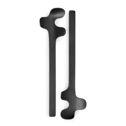 Born In Sweden Cubiertos para ensalada Leaf, Brushed Black Negro Outlet