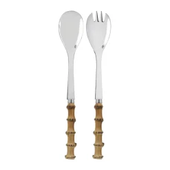 SABRE Paris Cubiertos para ensalada Panda, 2 piezas, Bambú claro Marrón New