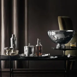 Georg Jensen Cubitera y pinzas Manhattan, acero inoxidable Plateado