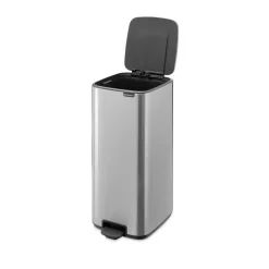 Brabantia Cubo de basura con pedal Bo 30 L, Acero mate antihuellas Plateado Discount