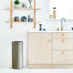 Brabantia Cubo de basura Touch Bin, 30 L, platino Gris Clearance