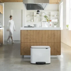 Brabantia Cubo de pedal Bo 36L, Blanco Clearance
