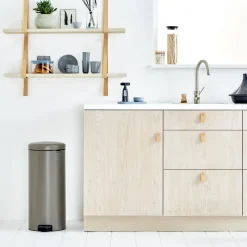 Brabantia Cubo de pedal new Icon 30L, platino GrisPlateado New