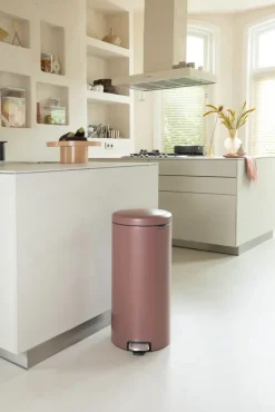 Brabantia Cubo de pedal new Icon 30L, Satin Taupe Marrón