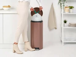 Brabantia Cubo de pedal new Icon 30L, Satin Taupe Marrón