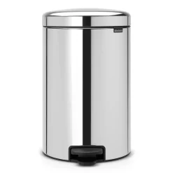 Brabantia Cubo de pedal newIcon 20L, Brilliant steel Plateado