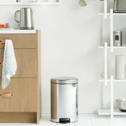 Brabantia Cubo de pedal newIcon 20L, Brilliant steel Plateado