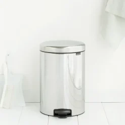 Brabantia Cubo de pedal newIcon 20L, Brilliant steel Plateado