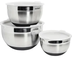 Nordwik Cubos con tapa Premium 3 piezas, Acero inoxidable Plateado Online