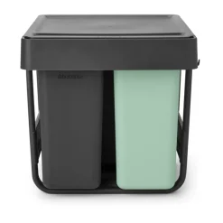Brabantia Cubos De Reciclaje Interior<Cubos integrado Sort&Go, 10+10+20 L, oscuro Gris