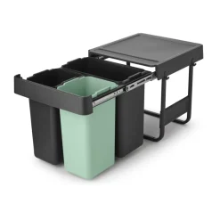 Brabantia Cubos De Reciclaje Interior<Cubos integrado Sort&Go, 10+10+20 L, oscuro Gris