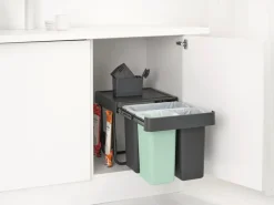 Brabantia Cubos De Reciclaje Interior<Cubos integrado Sort&Go, 10+10+20 L, oscuro Gris