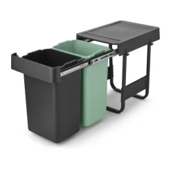 Brabantia Cubos De Reciclaje Interior<Cubos integrado Sort&Go, 2x15 L, oscuro Gris