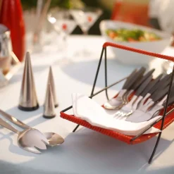 Gense Cucharas de postre Focus de Luxe, set de 4 PlateadoNegro Clearance