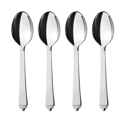 Georg Jensen Cucharas de postre Pyramid, set de 4 Plateado Sale