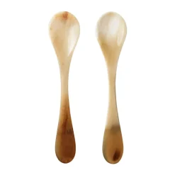 Georg Jensen Cucharas para caviar Indulgence, 2-pack, Horn NegroBlanco Sale