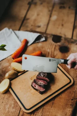 Dorre Cubiertos De Mesa<Cuchillo chino de chef Asama 18 cm, Tirador Negro