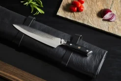Hâws Cuchillos De Chef<Cuchillo de chef Damascus By 33,5 cm, Negro-acero inoxidable NegroPlateado