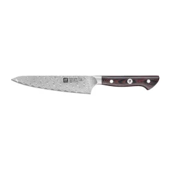 Zwilling Cuchillos De Chef<Cuchillo de cocina compacto Tanrei 14 cm, Acero damasco-negro Plateado