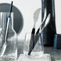 Gense Cuchillo de mesa Focus de Luxe, Acero inoxidable PlateadoNegro