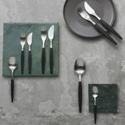 Gense Cuchillo de mesa Focus de Luxe, Acero inoxidable PlateadoNegro