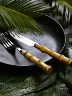 SABRE Paris Cuchillo de mesa Panda, acero inoxidable-bambú PlateadoBeige Clearance