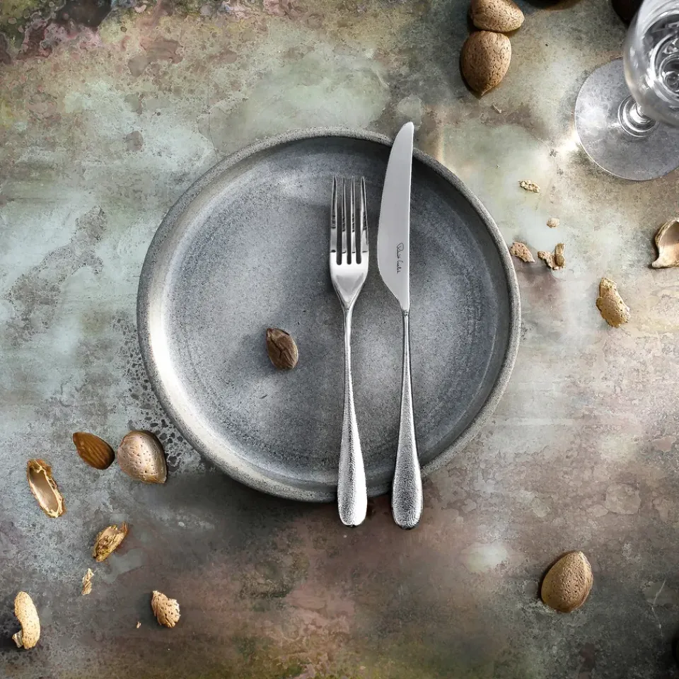 Robert Welch Cubiertos De Mesa<Cuchillo de mesa Sandstone brillante, acero inoxidable Plateado