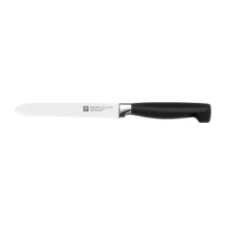 Zwilling Otros Cuchillos<Cuchillo dentado universal Four star 13 cm, Negro-acero inoxidable Plateado