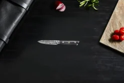 Hâws Cuchillos Para Verdura Y Fruta<Cuchillo para hierbas Damascus By 20 cm, Negro-acero inoxidable NegroPlateado