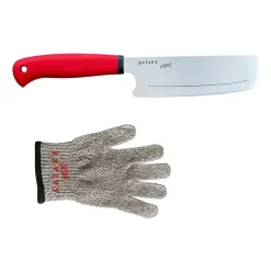 Satake Juegos De Cuchillos De Cocina<Cuchillo para niños y guante resistente a cortes Kids, 2 piezas PlateadoRojo