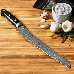 Zwilling Cuchillos De Pan<Cuchillo para pan Kramer euro stainless 26 cm, Acero damasco-negro Plateado