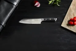 Hâws Cuchillo santoku Damascus By 32 cm, Negro-acero inoxidable NegroPlateado Discount