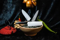 Kyocera Cuchillo santoku FK de cerámica, 16 cm BlancoNegro Outlet