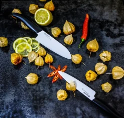 Kyocera Cuchillos De Cerámica|Cuchillos Santoku<Cuchillo santoku FK de cerámica, 14 cm BlancoNegro