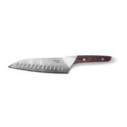 Eva Solo Cuchillo santoku Nordic Kitchen 18 cm, Acero damasco PlateadoMarrón