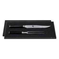 KAI Cuchillo y tenedor para trinchar Shun Classic, Acero inoxidable NegroPlateado
