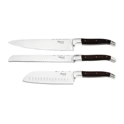 Hâws Cuchillos de chef Laguiole By , 3 piezas, Wengué MarrónPlateado Online